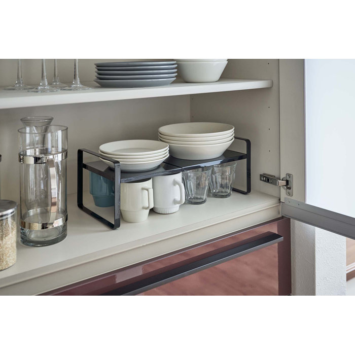 Yamazaki USA Yamazaki Home Steel Kitchen 2 Tiered Shelf Rack- Expandable Countertop Organizer ...